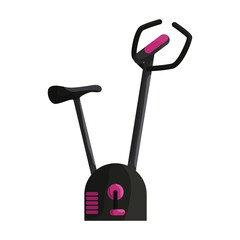 Exercise bike vector cartoon icon. Isolated cartoon illustration icon fitness bicycle.Vector illustration exercise bike on white background.
