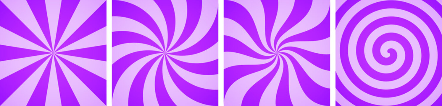 Set of sweet purple candy abstract vector backgrounds