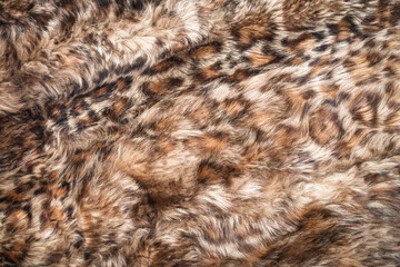 Trendy animal printed pattern of panther long fur textured background. Textile. Clothing industry.