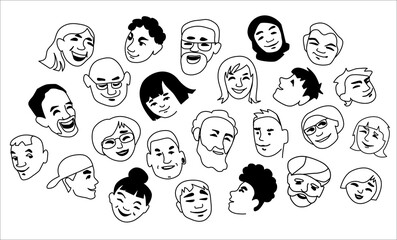 Vector set of people portrait for social media. 