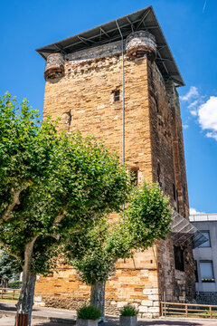 View of the Tower of Valois a medieval fortification in Sainte-Colombe France