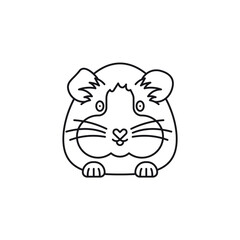 Fototapeta premium Guinea Pig Cartoon vector line icon