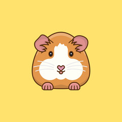 Cute Guinea Pig cartoon vector illustration for Guinea Pig Appreciation Day on July 16. Miniature pet symbol.