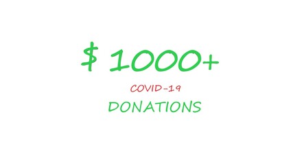 Corona virus Donation Dollar Counter. 3d image