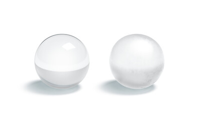 Blank glass gloss and matte ball mockup set