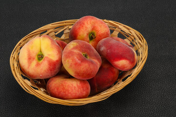 Sweet ripe tasty flat peach