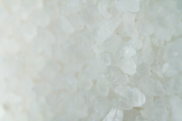 White large salt crystals close-up