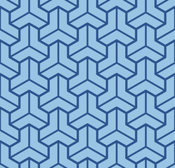 Japanese Overlpping Geometric Vector Seamless Pattern