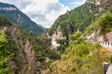 Fototapeta na wymiar The French alps, Saint Sauveur sur Tinee, Provence Alpes, Mercantour, France.