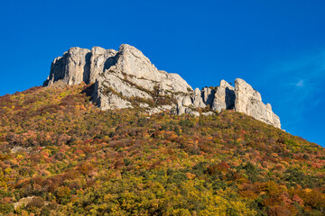 French countryside. Col de Rousset. View of the heights of the Vercors, France
