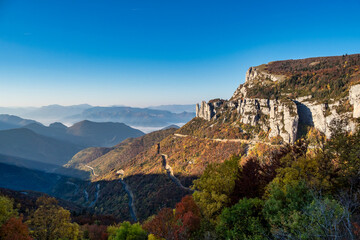 Fototapeta na wymiar French countryside. Col de Rousset. View of the heights of the Vercors, France