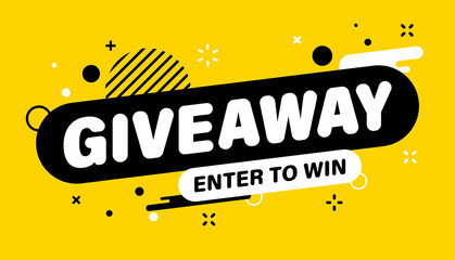 Giveaway banner. Post template. Win a prize giveaway. Social media poster. Vector design illustration. - obrazy, fototapety, plakaty