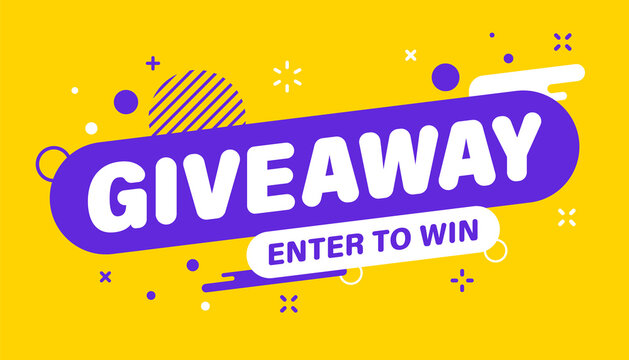 Giveaway Banner. Post Template. Win A Prize Giveaway. Social Media Poster. Vector Design Illustration.