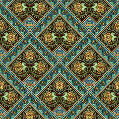 Vector nature patch pattern. Mosaic background