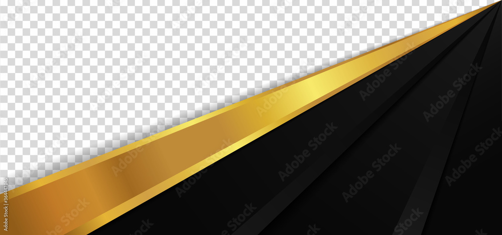 Wall mural abstract luxury gold metallic and black overlap layer design with space for image