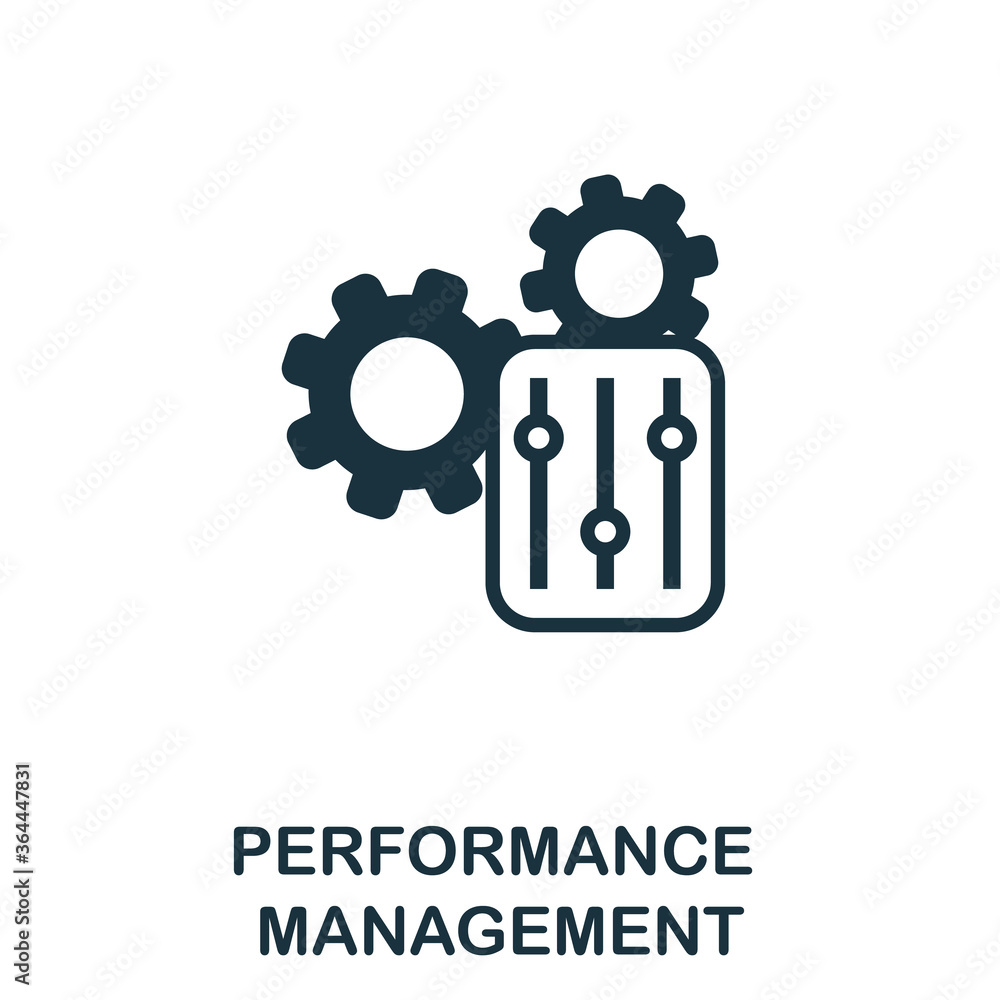 Poster performance management icon. simple element from business management collection. creative performanc