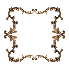 Vintage Ornament Element in baroque style with filigree and floral engrave the best situated for create frame, border, banner. It's hand drawn foliage swirl like victorian or damask design arabesque.