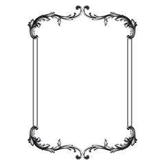 Vintage Ornament Element in baroque style with filigree and floral engrave the best situated for create frame, border, banner. It's hand drawn foliage swirl like victorian or damask design arabesque.