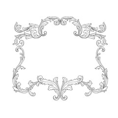 Classical baroque vector of vintage element for design. Decorative design element filigree calligraphy vector. You can use for wedding decoration of greeting card and laser cutting.