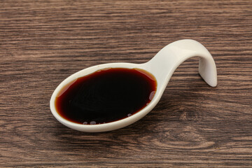 Asian soya sauce in the bowl