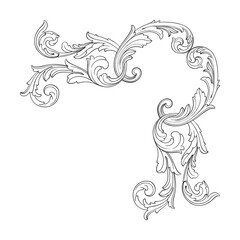 Classical baroque vector of vintage element for design. Decorative design element filigree calligraphy vector. You can use for wedding decoration of greeting card and laser cutting.