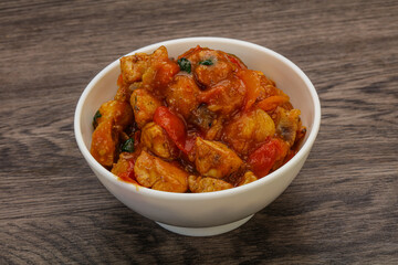 Chicken with oyster sauce and vegetables