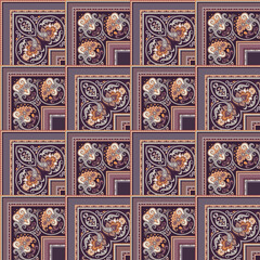 Vector nature patch pattern. Mosaic background