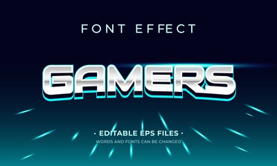 Gamers font effect. Gaming effect vector design