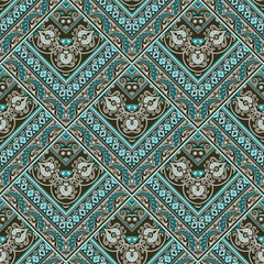 Vector nature patch pattern. Mosaic background