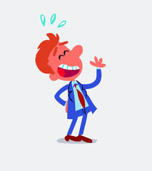 Businessman laughing happily
