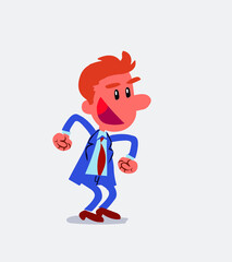 Euphoric businessman makes plans
