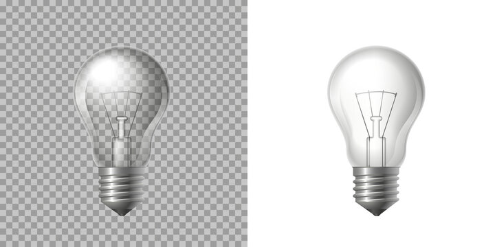 Vector illustration. A light bulb on a transparent background.