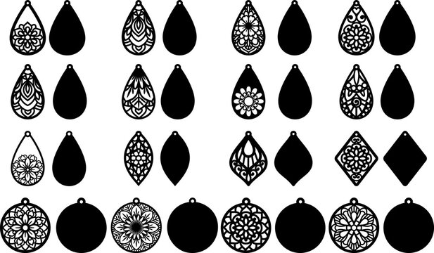 Laser Cut Earrings Jewelry Templates Free Vector cdr Download  3axisco