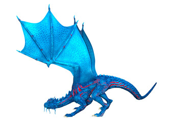 Fototapeta premium 3D renderowania Bajkowy smok na białym tle