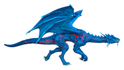 Obraz premium 3D renderowania Bajkowy smok na białym tle