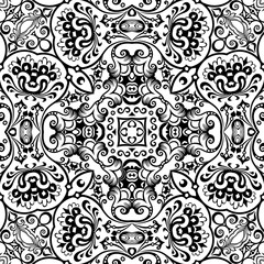 Vector ethnic hand drawn ornamental background.