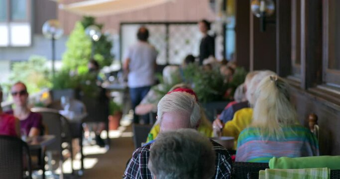 Out Of Focus Restaurant Patio.