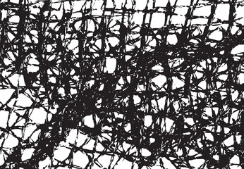 Obraz premium Black patterned net. Abstract monochrome background of coarse crumpled net pattern. Rope net vector silhouette. Vector illustration.