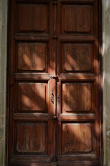 Old, sturdy brown outer door