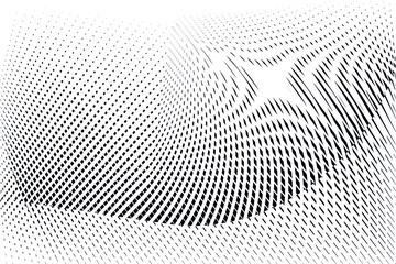 Abstract halftone dots and lines background, geometric dynamic pattern, vector modern design texture for business card, cover, poster, decoration.