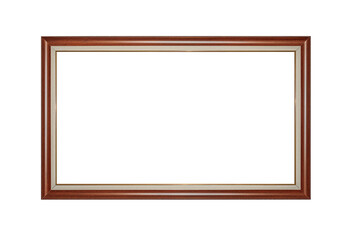 Picture wooden frame isolated on a white background.