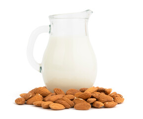 Vegan almond milk in a jar