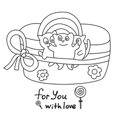 gift with ribbon and love