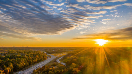 sunrise over roadway