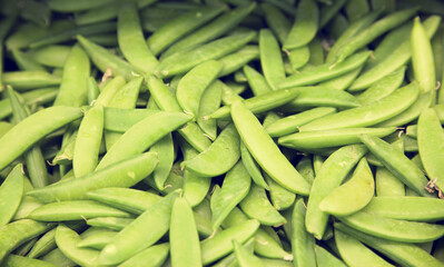 Close-up of green peas in farmer's market