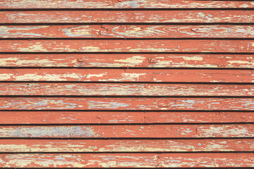 Obraz premium Aged Natural Old Red Color Obsolete Wooden Board Background. Grungy Vintage Wooden Surface. Painted Obsolete Weathered Texture