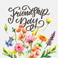 Beautiful Illustration Of Happy Friendship Day,Decorated Greeting Card Design.