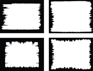 Vector Frames. rectangles for image. distress texture . Grunge Black borders isolated on the background . Dirt effect . geometric shapes for your design