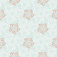 Vintage pink floral seamless pattern. Abstract flowers background.
