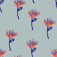 seamless floral pattern with hand drawn doodle flowers. creative floral designs for fabric, wrapping, wallpaper, textile, apparel.